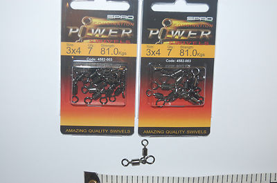 2 packs spro combination power swivels size 3x4 81.0kgs (178lb) 4582-003