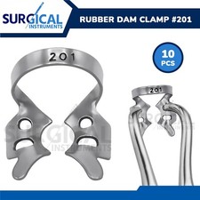  Lot of 10 Endodontic Rubber Dam Clamps 201 Stainless Steel German Grade