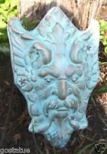 Green man face abs plastic mold plaster concrete casting mould 12" x 8" x 1" 