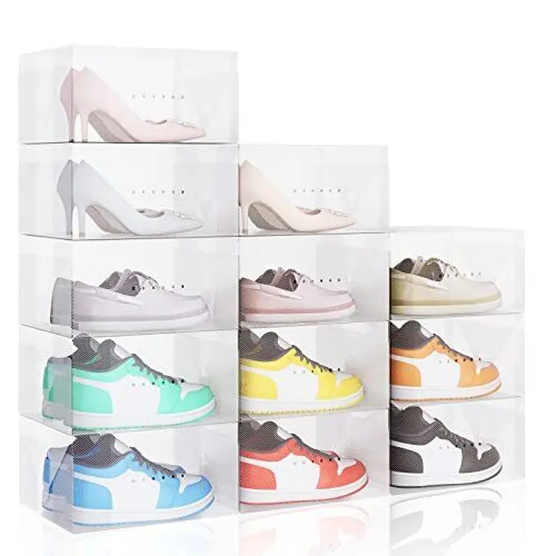 De 12 Cajas Almacenamiento Zapatos Organizador De Zapatos Apilable | eBay