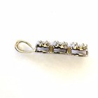 10k white gold .50ct diamond SI3 H 3 stone cluster pendant 2.9g estate womens — photo 7