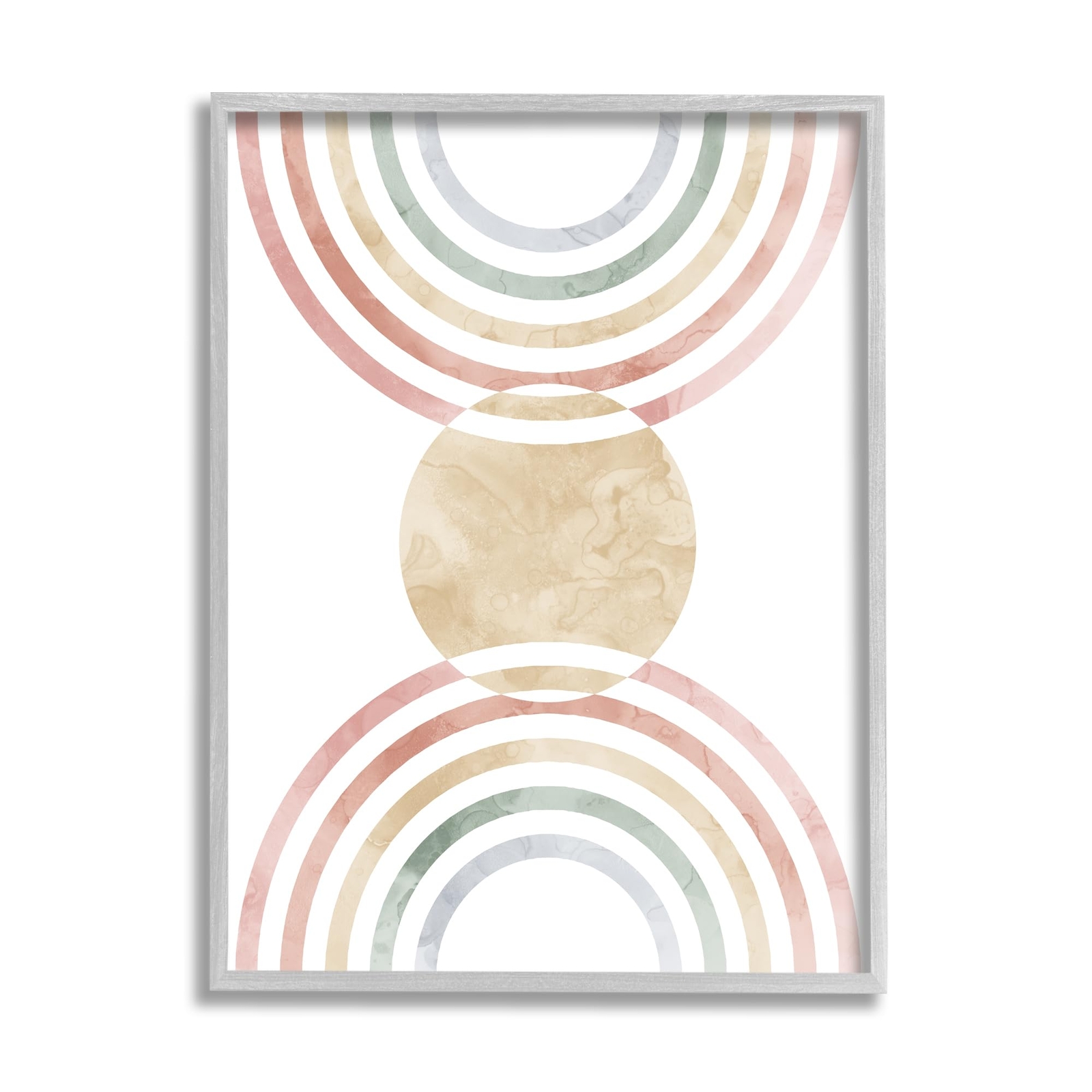 Circle with Abstract Rainbows Framed Giclee Art by Lil' Rue