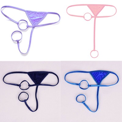 Mens O-Ring T-Back Thong Underwear Low Rise Sexy G-string Briefs Micro Bikini