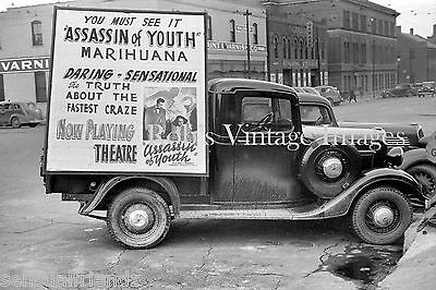 Reefer Madness photo 1930s Motion Picture Ad truck Perils of Marijuana Usage