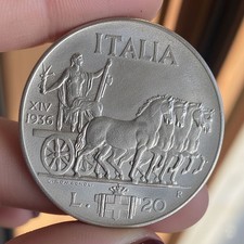 VITTORIO EMANUELE III 20 LIRE 1936 FALSO DA STUDIO DA NON PERDERE