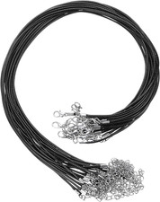 20Pcs Waxed Necklace Cord Bulk Black 1.5Mm Dia 18" Necklace String Rope with Cha