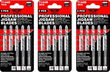 15 Pack Topstools T144D 100mm Jigsaw Blades for Fast Wood Cutting