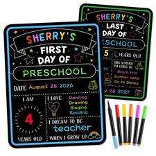 First Day of School Sign Board with Liquid Chalk Markers-11 x 14"