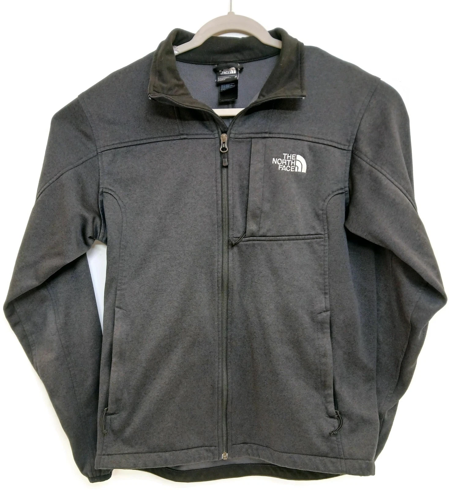 The North Face Full Zip Fleece Jacket Mens Medium Gray Outdoor Hiking Stretch