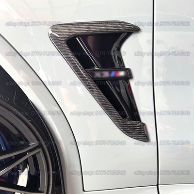 2x Dry Carbon Fiber X3 MC Side Fender Trim Air Vents For BMW X3 G01 M40 iX SAVs