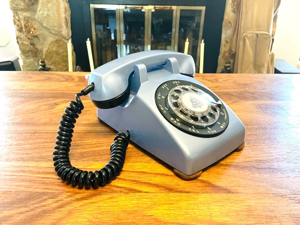 Vintage Stromberg Carlson WORKING Rotary Dial Phone, Blue and Black Telephone - Image 3 of 4