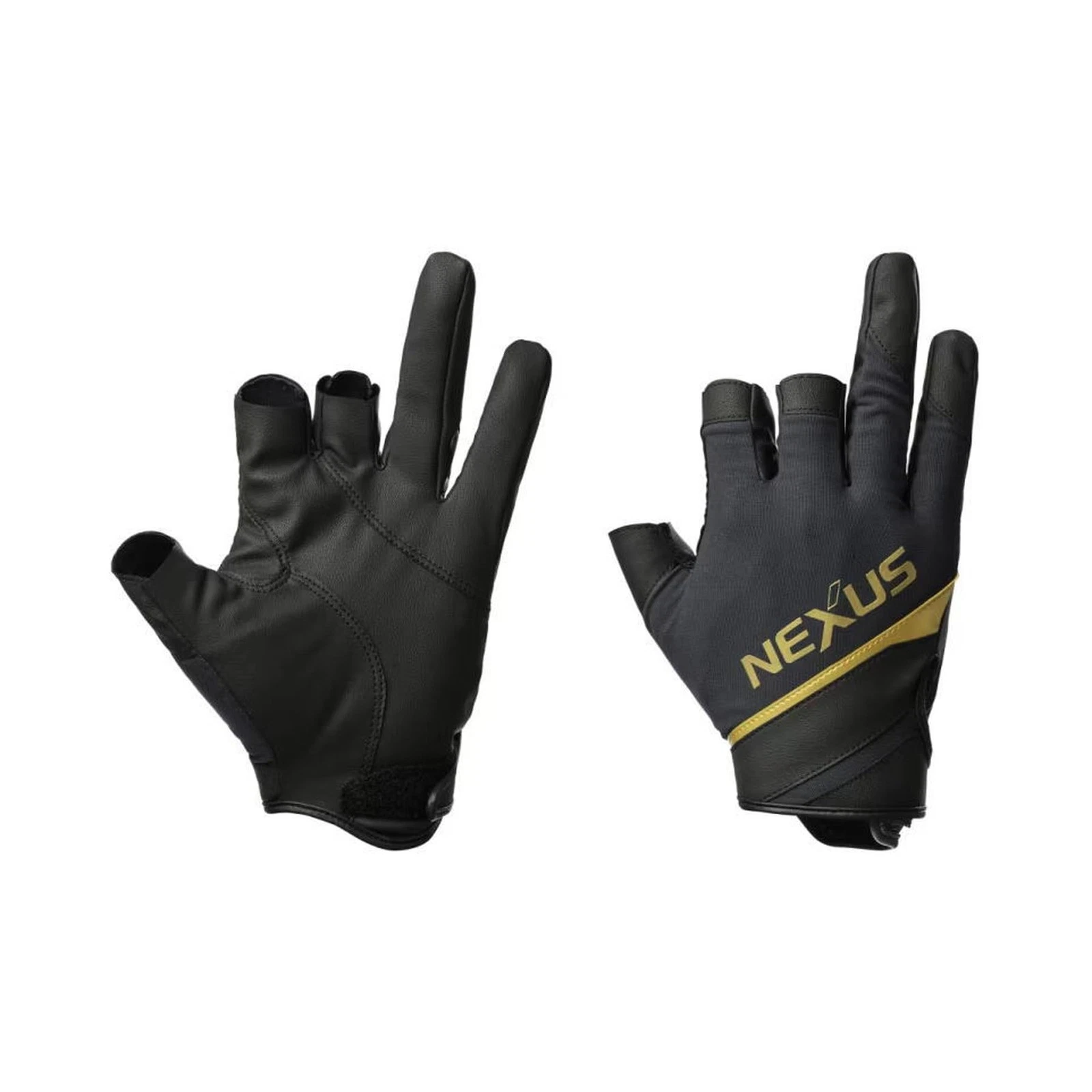 Shimano Nexus Stretch Gloves, 3-Finger Cut, GL-104Y, Black, Size L
