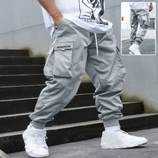 Men  s Cargo Pants Multi Pocket Casual Streetwear Drawstring Jogger Trousers