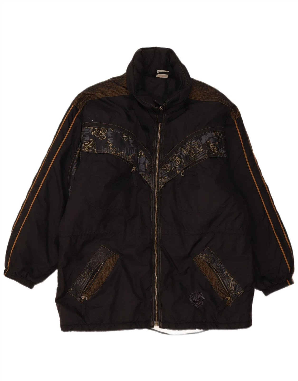 Active Mens Windbreaker Jacket UK 42 XL Black Floral Polyamide YT25