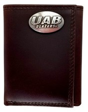 UAB Blazers Genuine Leather Trifold Wallet w/Concho by Enmon-New in Tin