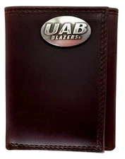 UAB Blazers Genuine Leather Trifold Wallet w/Concho by Enmon-New in Tin