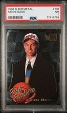 1996 Fleer Metal #138 Steve Nash Rookie Card PSA 7. rookie card picture