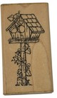 Ivy birdhouse, dots, Primitive, Country, folk art,B726, rubber, wood