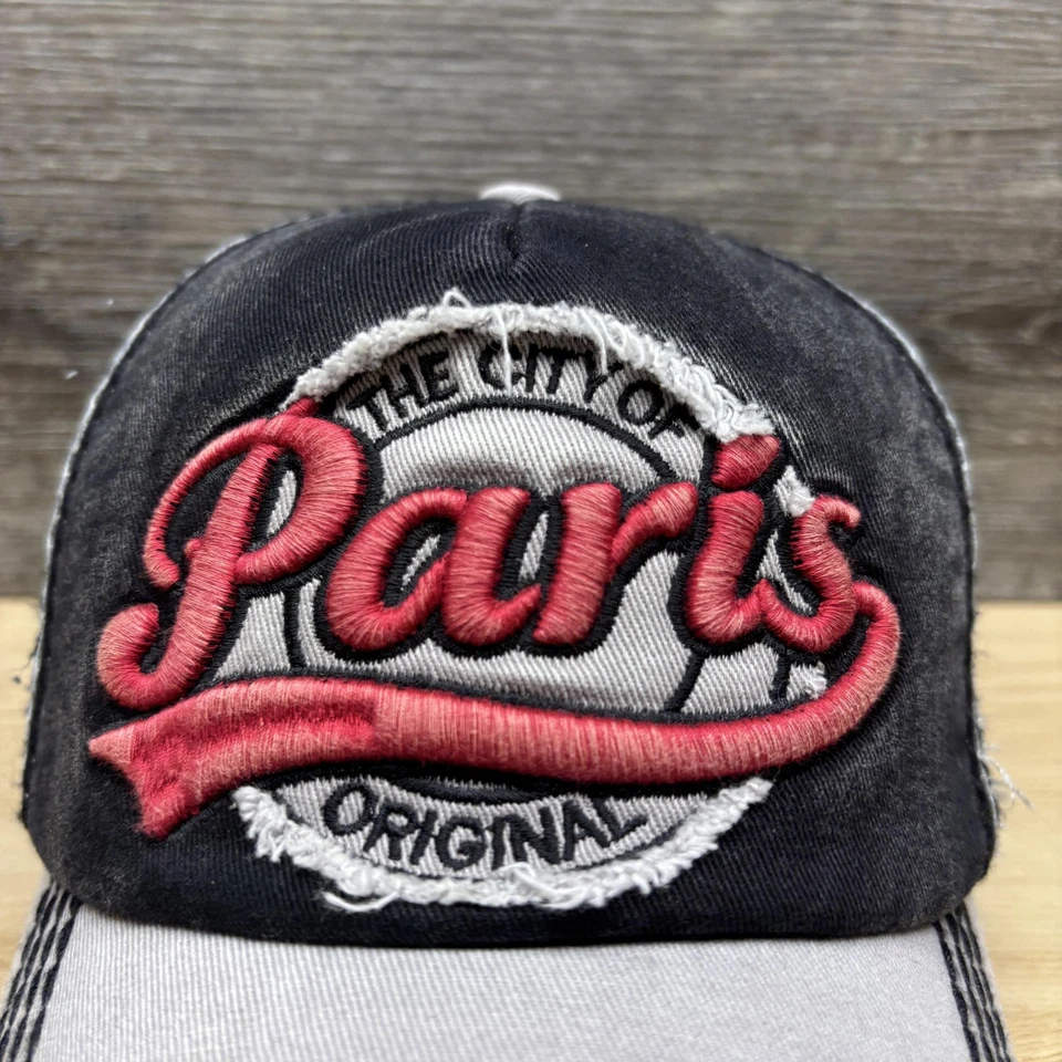 Gorra Paris Gorra Snap Back Negra Gris Camionero Bordada Recuerdo Para Hombres Robin Ruth Foto 2 de 4