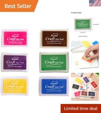Multicolor Craft Ink Pad Set - 6 Washable Ink Pads for Kids  Scrapbooking Fun