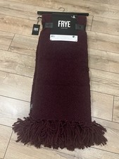 Brand New Oversized Frye Boucle Throw With Fringe Burgandy 50"x70 B5