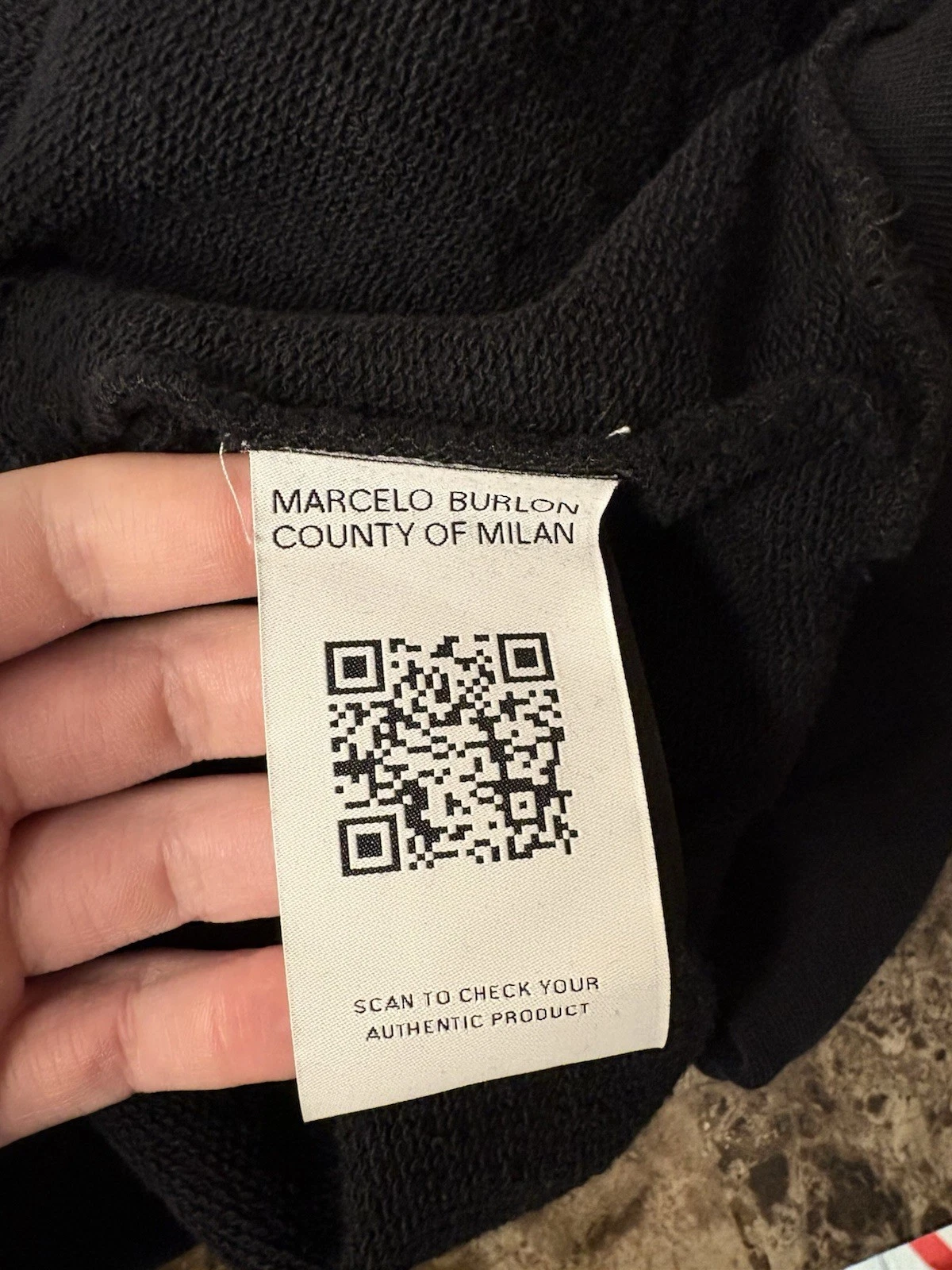 Felpa con cappuccio Marcelo Burlon Wings nera grigia grande nuova