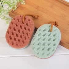 2 Pcs Bathing Sponge Oval Sponge Exfoliating Pad Shower Scrubber for Body