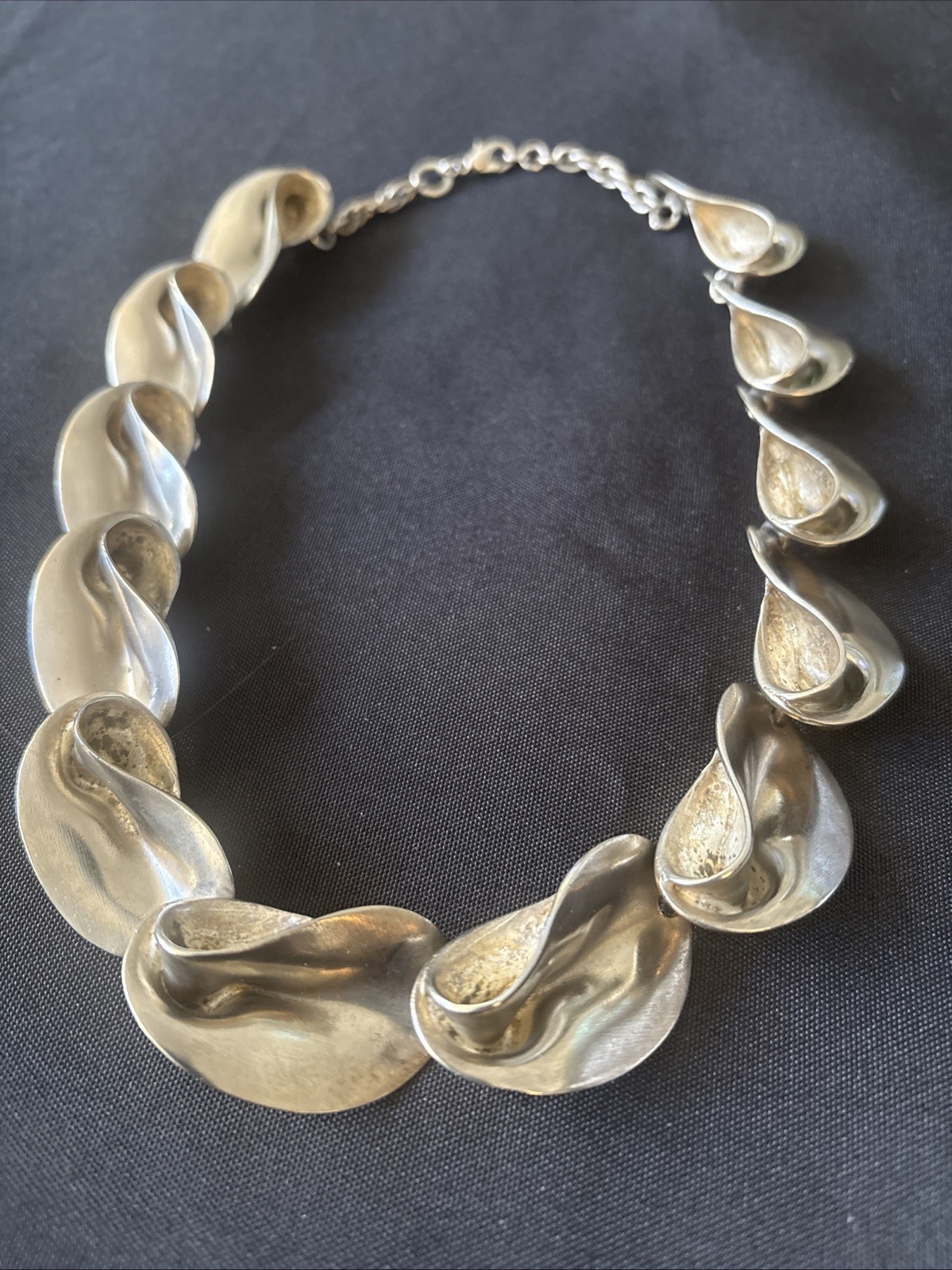 Beautiful MCM Silver Tone Statement Modernist Bru… - image 1