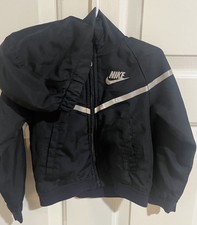 Nike Hooded Fleece Lined Lightweight Zip Up Jacket Toddler Size 2T Black