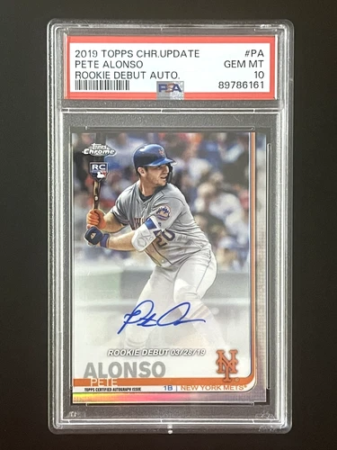 2019 Topps Chrome Update Pete Alonso #RDA-PA Refractor AUTO ROOKIE RC PSA 10