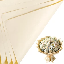 20 Sheets Flower Wrapping Paper - Waterproof Reversible Floral Bouquet Paper - C