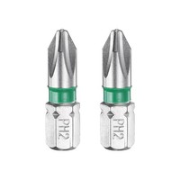 "2X PH2 Magnetbits FüR 1/4\" Sechskant 1\" S2 Stahl"