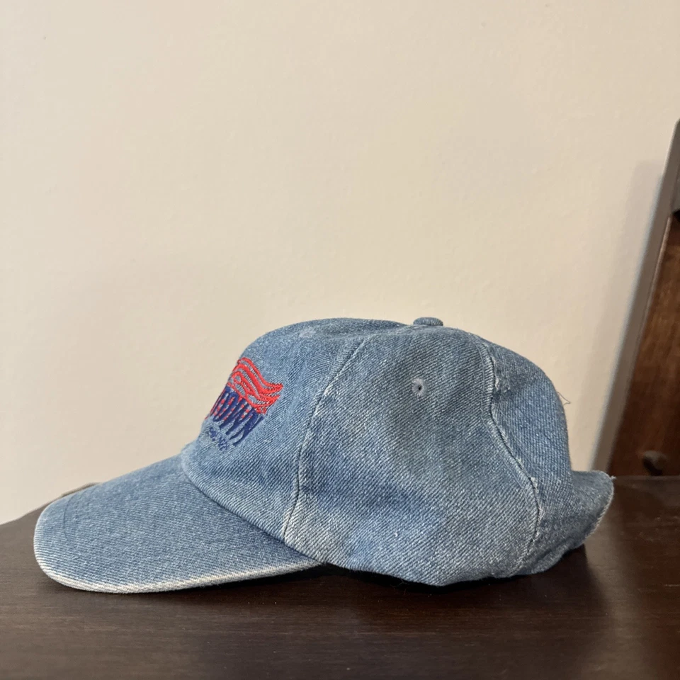 De colección Años 90 Detroit Red Wings Hockeytown Denim Correa Trasera Águila Productos Secos Sombrero Gorra Foto 4 de 4