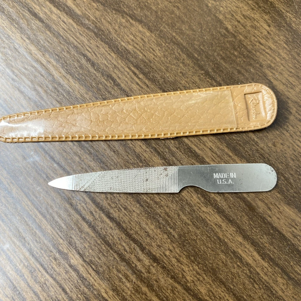 Vintage 1950s Revlon Purse Size 3” Nail File With Storage Sleeve Made In USA - Image 3 of 4