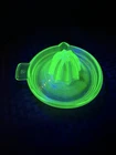 Vintage Citrus Reamer Juicer Federal Green Uranium Glass