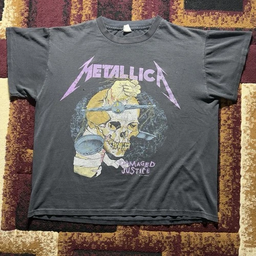 Metallica Damaged Justice Tour T Shirt Pushead 1980s vintage concert t-shirt, vintage, single stitch, B+ condition