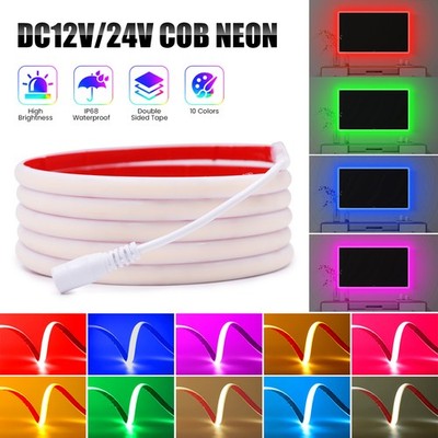 12V 24V Neon COB LED Streifen Strip Band Wasserdicht IP68 Keine Lichtpunkt Außen