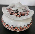 Vintage Ukranian Porcelain Covered Trinket Dish, Hand Painted Art by Marusia — photo 1