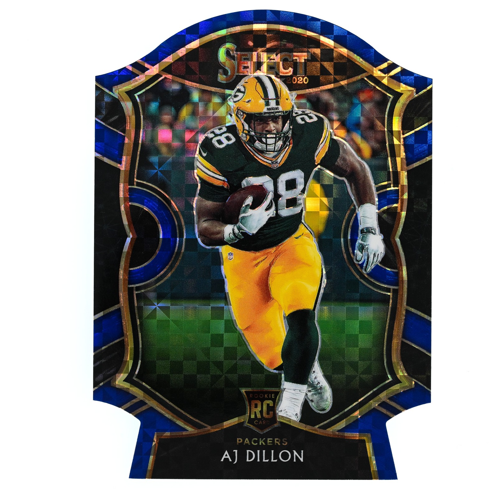2020 Panini Select AJ Dillon #65 Blue Prizm Die Cut