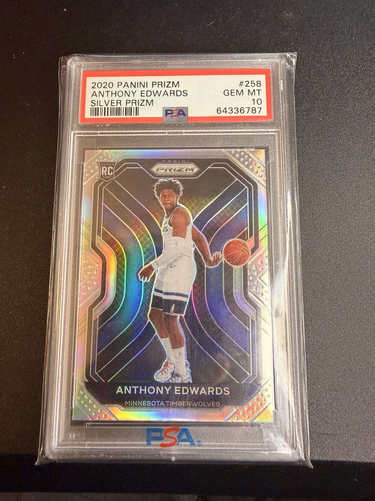 2020 Panini Prizm Anthony Edwards Silver Prizm PSA 10