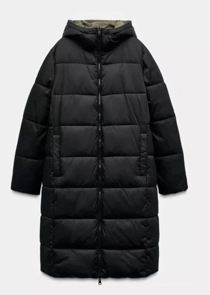 ZARA LONG REVERSIBLE ANORAK COAT WITH WATER & WIND PROTECTION Size L R 8073/275 - Image 2 of 4