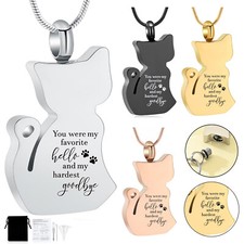 Cat Cremation Jewelry Urn Necklace for Ashes for Pet Ashes Keepsake Urn Necklace