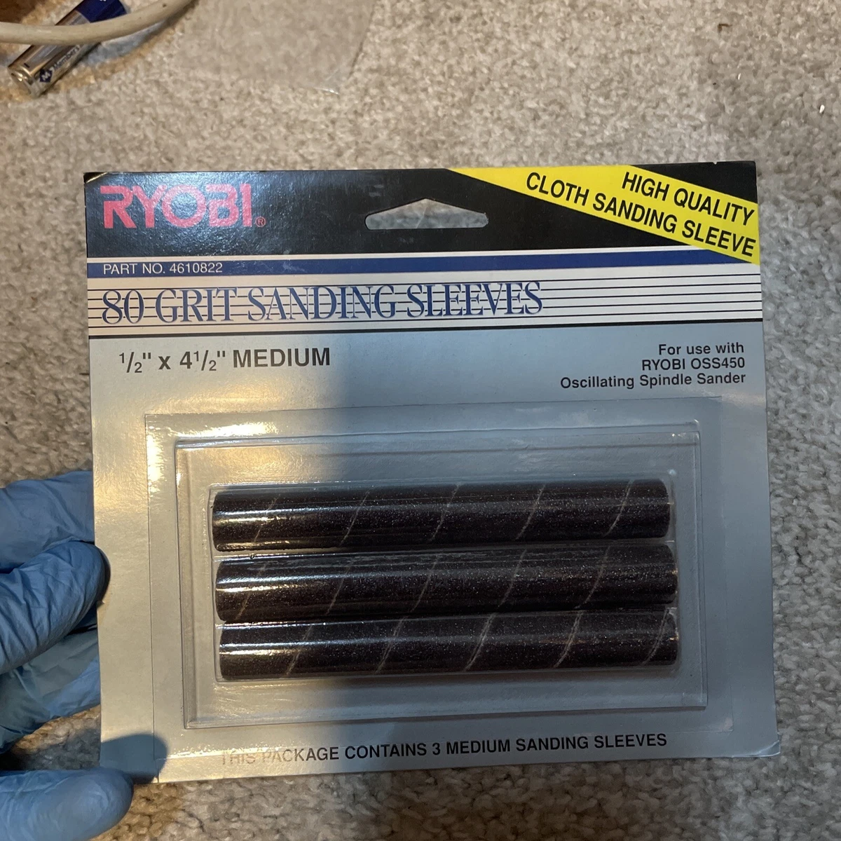 Ryobi OSS450 Oscillating Spindle 80 Grit Sanding Sleeves 1 2 x 4.5 Medium