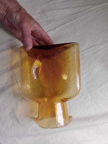 Blenko 384 Topaz/wheat/honey Water Bottle Double Spout Pitcher - Picture 4 of 6
