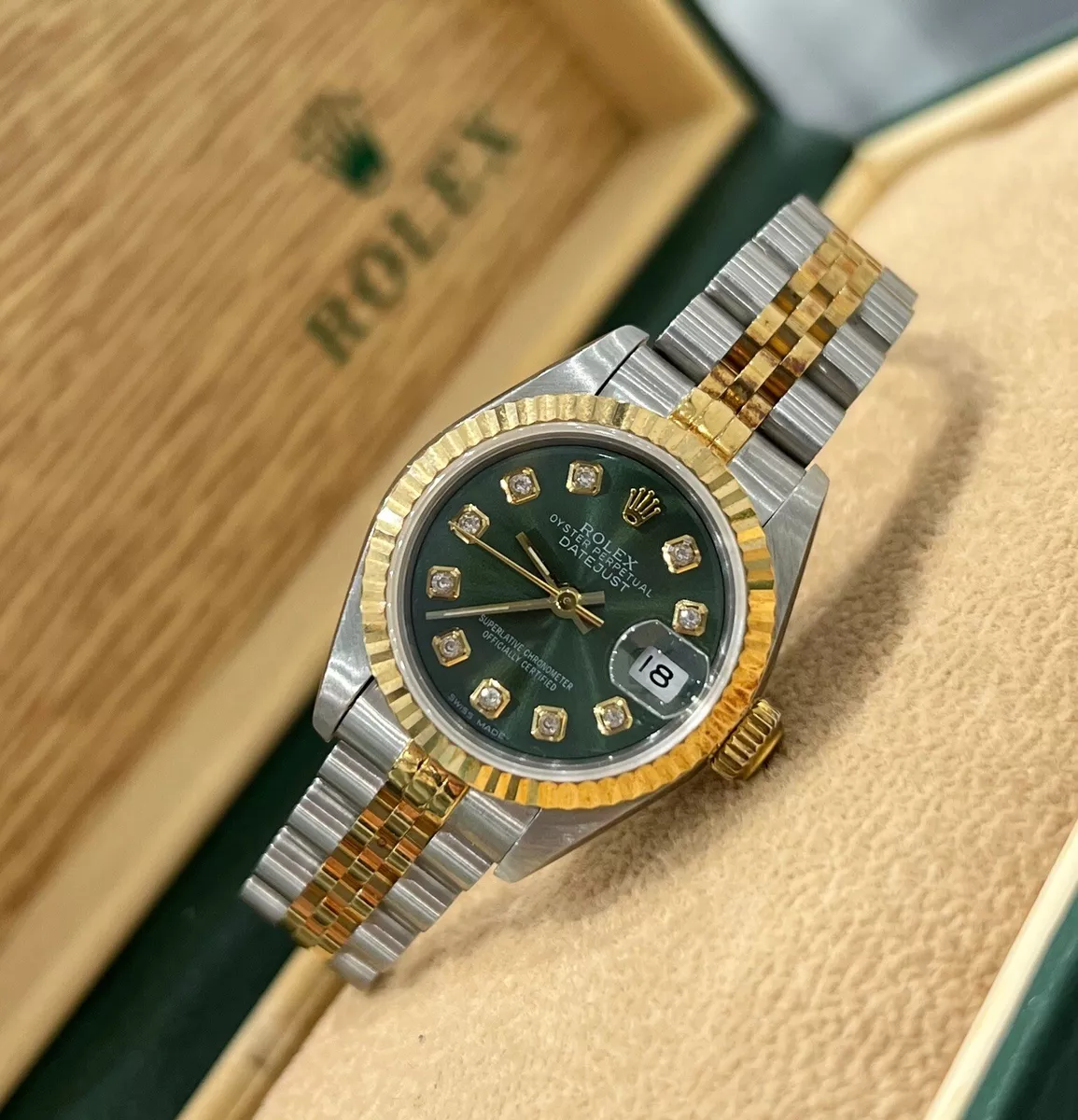 Stainless steel shop and gold rolex