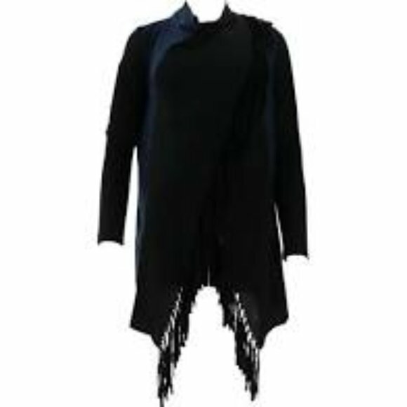 Serena Williams Fringe Cardigan Navy Black