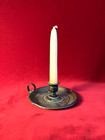 Original Civil War Era Tin Candle Candlestick Holder W / Thumb Holder