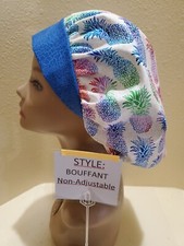 Pineapples Women's Bouffant Surgical Scrub Hat/Cap Handmade