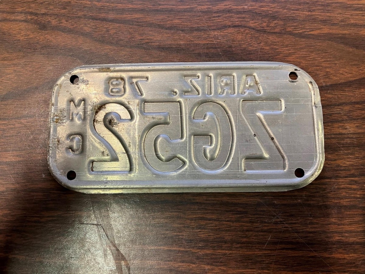 VTG 1978 State of Arizona Motorcycle License Plate ZG52