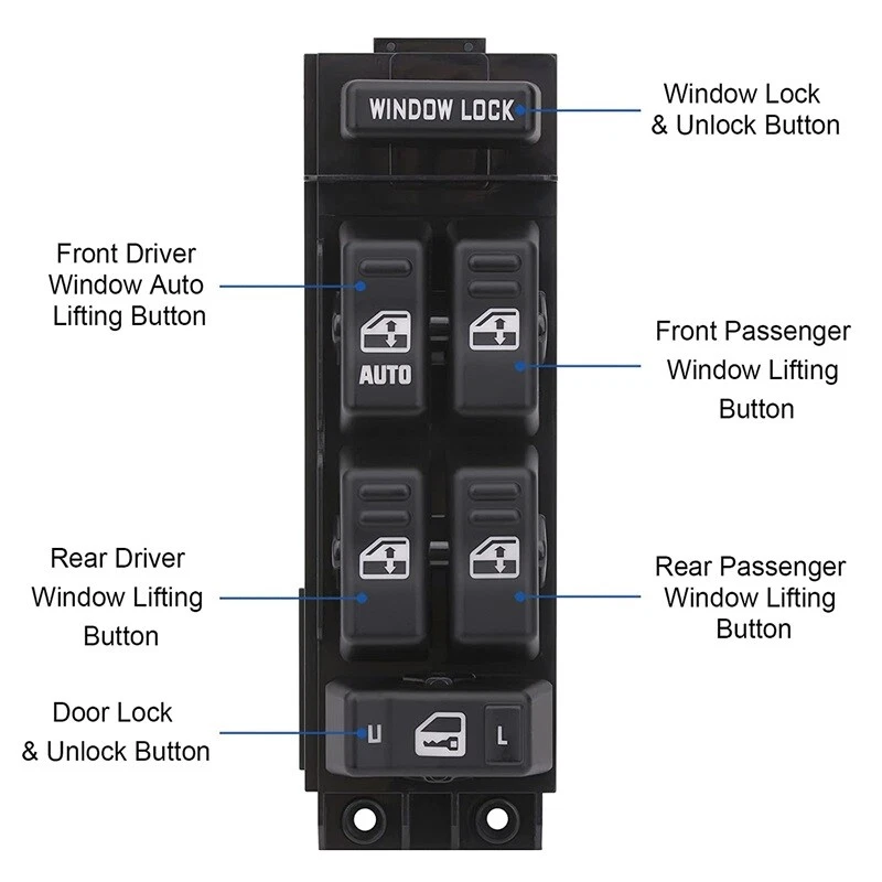 Window Switch Control for Chevrolet Suburban Silverado GMC Yukon Sierra 19259961 - Изображение 2 из 4